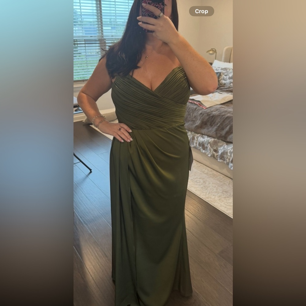 Club L London One Shoulder Olive Dress